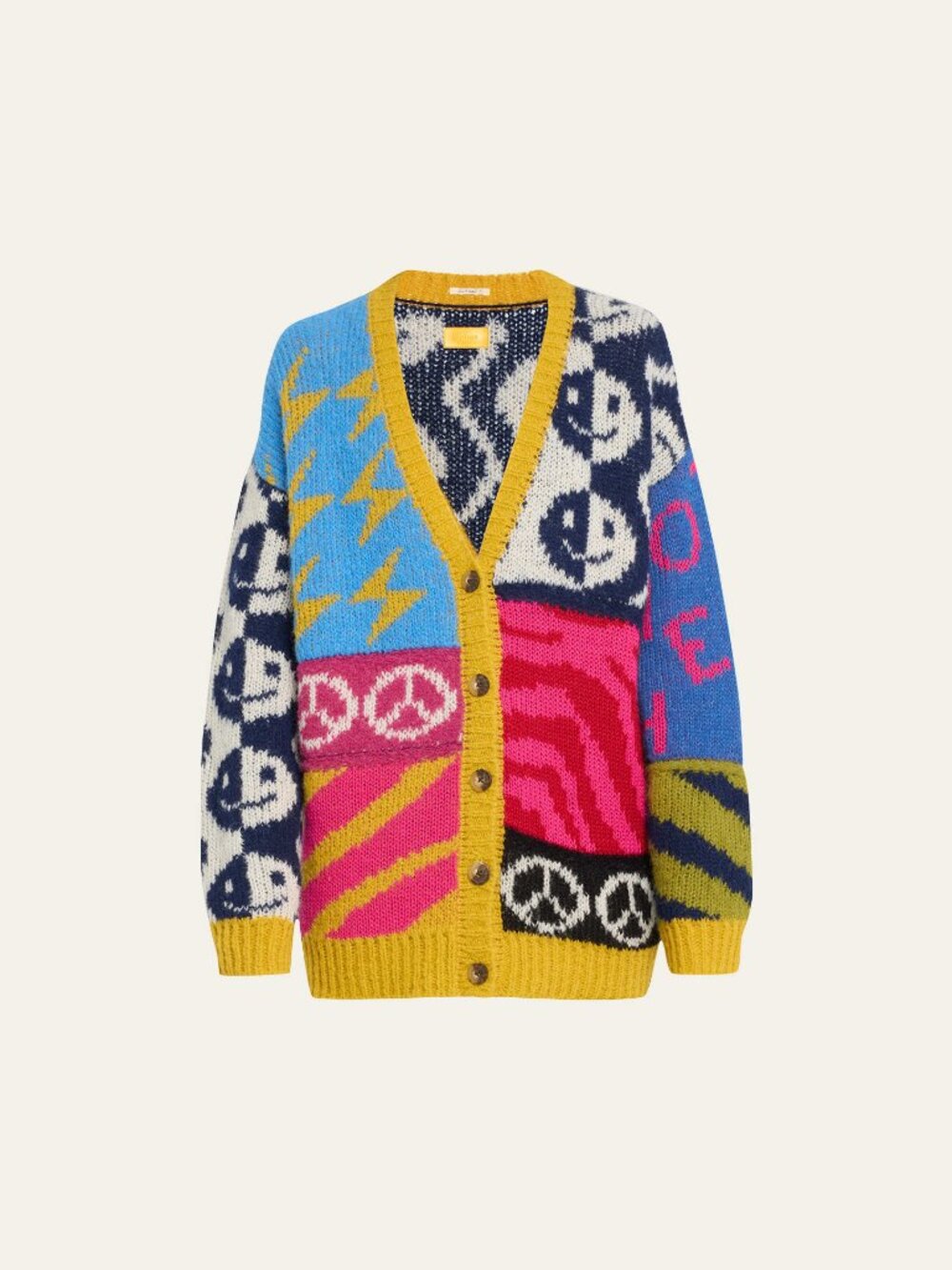 MOTHER- The Long Drop Cardigan Happy And Sad Sweater